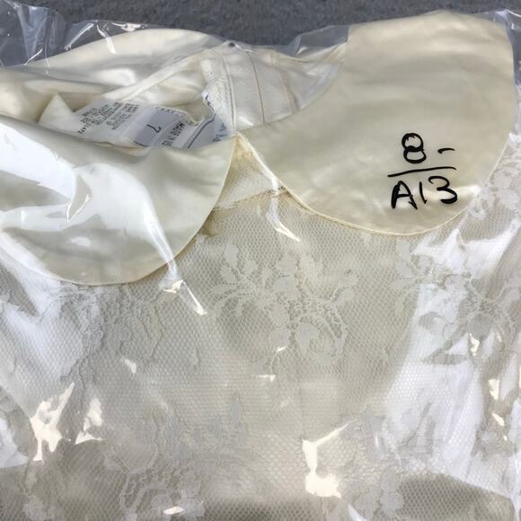 Vintage Girls Gunne Sax Blush Pink Lace Dress 1970‎ 1980 USA Made Size 7 - Picture 11 of 11